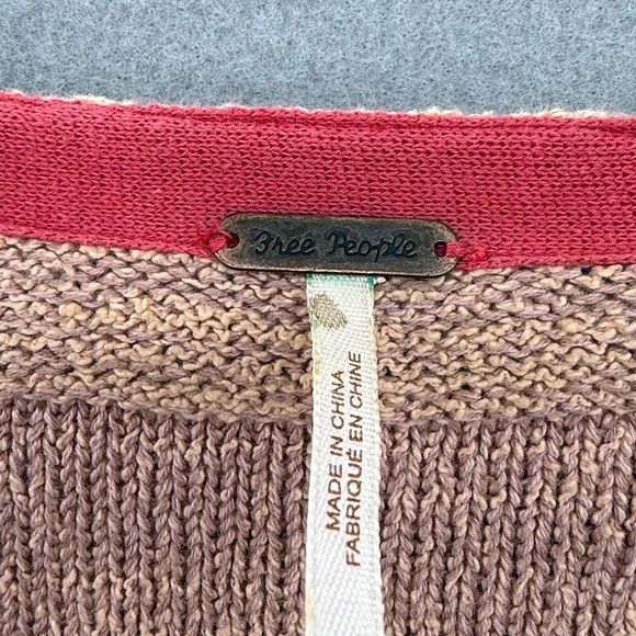 Free People Lemonade Stand Textured Vneck Sweater Size M Bohemian - Picture 15 of 15